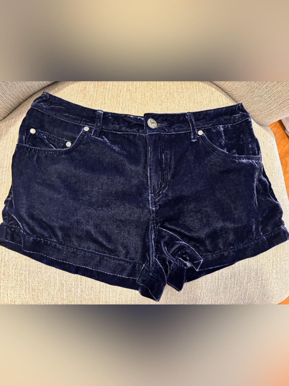 Free People plush textured crushed Velvet mini Shorts boho-chic goth fairy sz 28